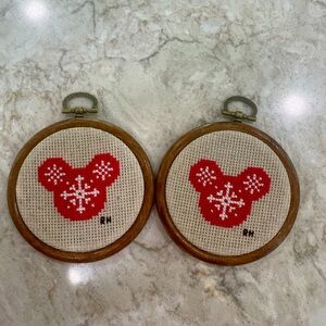Mickey Mouse Cross Stitch Christmas Decorations!